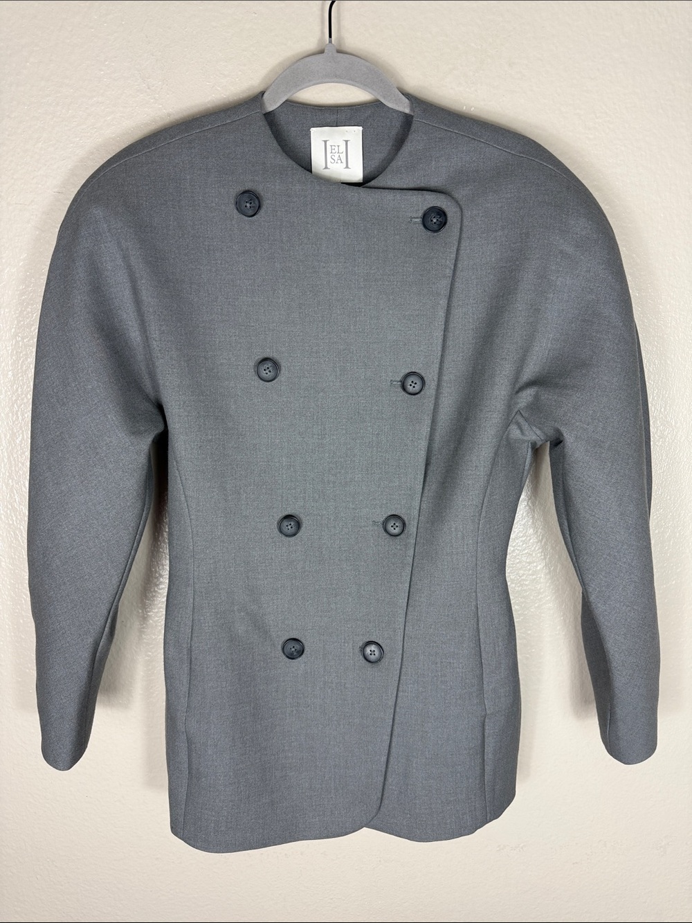 Helsa The Curvilinear Blazer Charcoal Gray - Picture 6 of 14